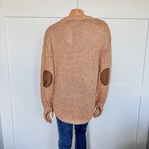 NWT-Cupcake Clothing Ltd, Pullover Crew Neck Patch Sleeve Button Sweater-Medium